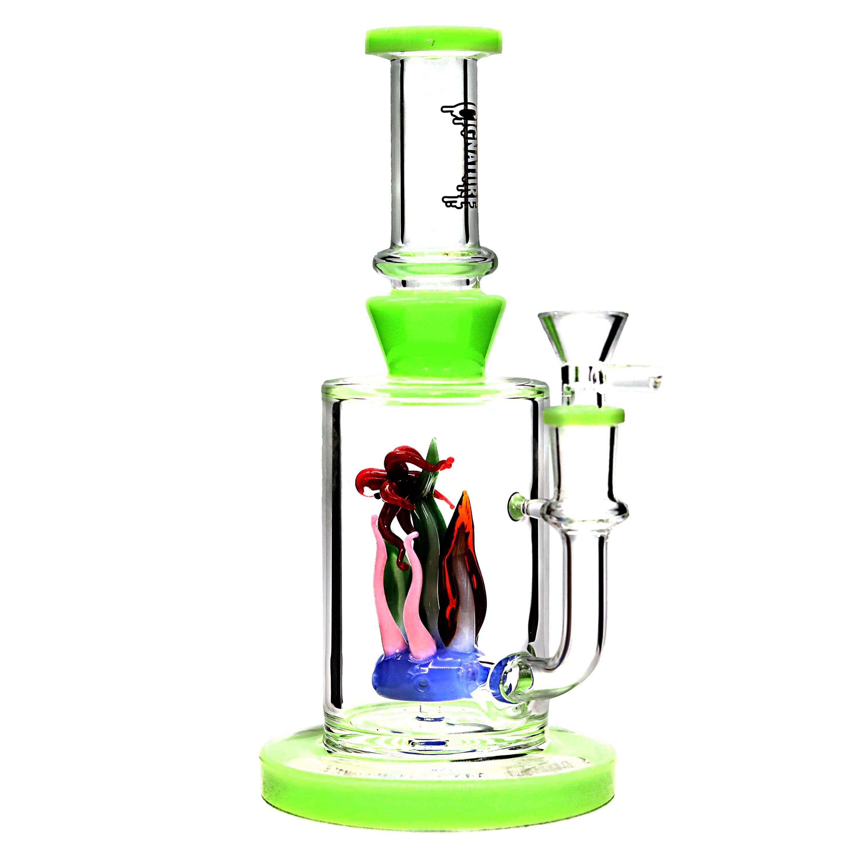 Cignature Slyme Color Octopus Perc Straight Waterpipe (H3973) | 8 inch | Assorted Colors product image